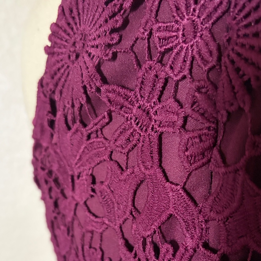 Lulu's Plum Lace Halter Mini Dress - Picture 4 of 6